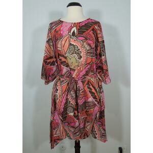 WOMENS Sheer Tunic Paisley Print Kimono Sleeves